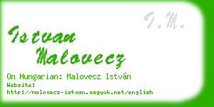 istvan malovecz business card